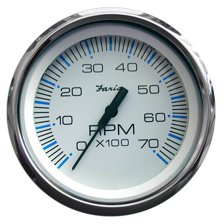 FARIA BEEDE INSTRUMENTS Chesapeake White SS 4" Tachometer - 7,000 RPM (Gas - All Outboar 33817